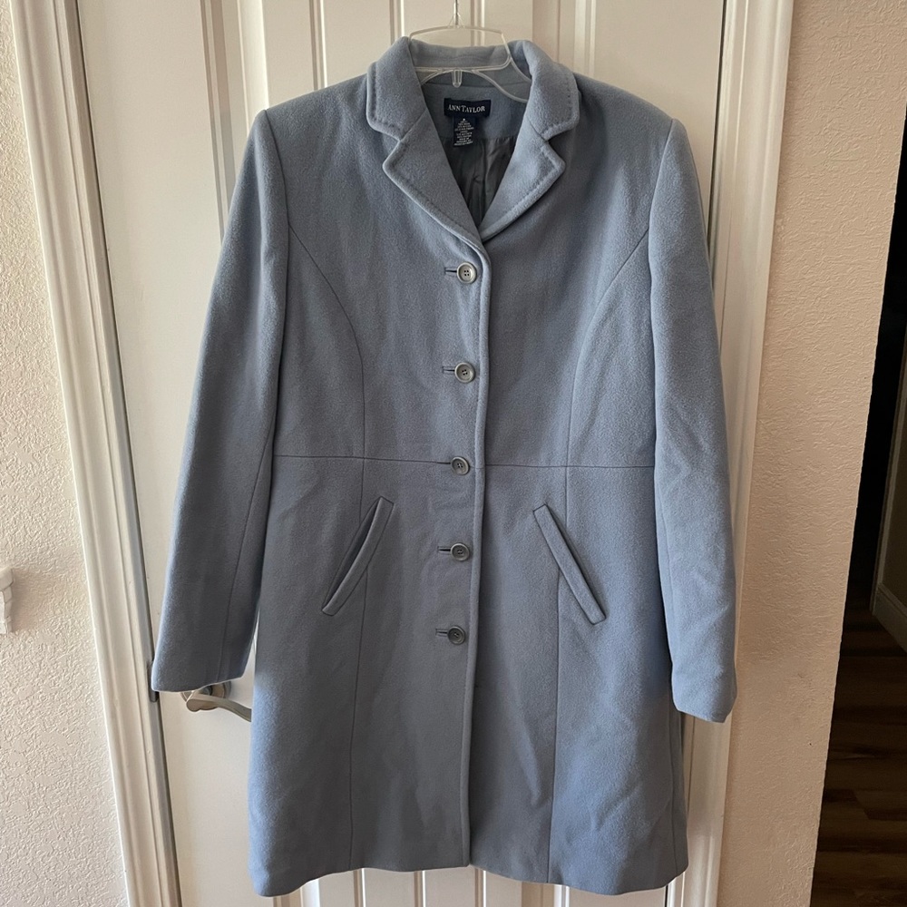 Light Blue Ann Taylor Wool Coat